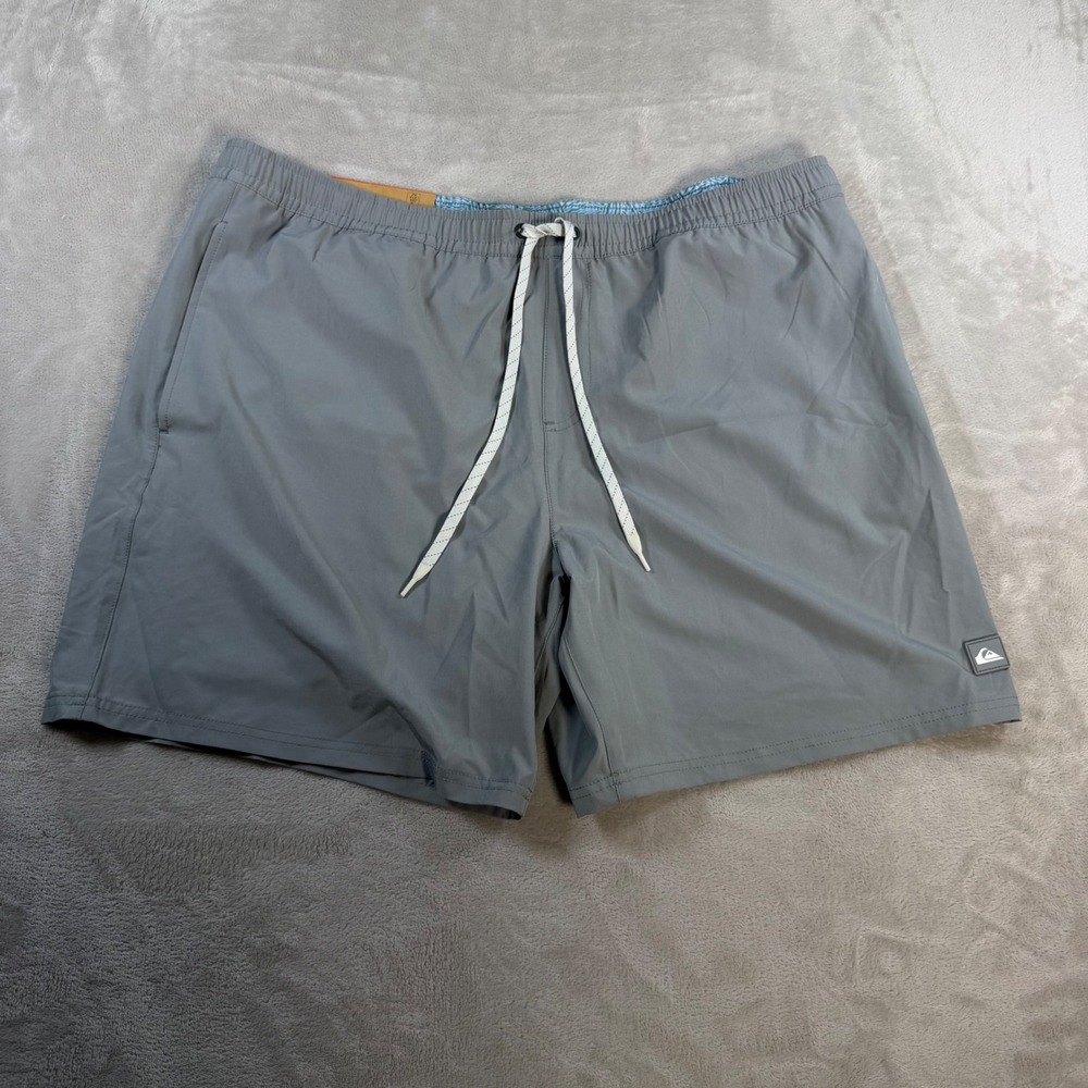 Quiksilver Waterman Swim Volley Shorts Mens XXL Gray Polyester Stretch Trunks